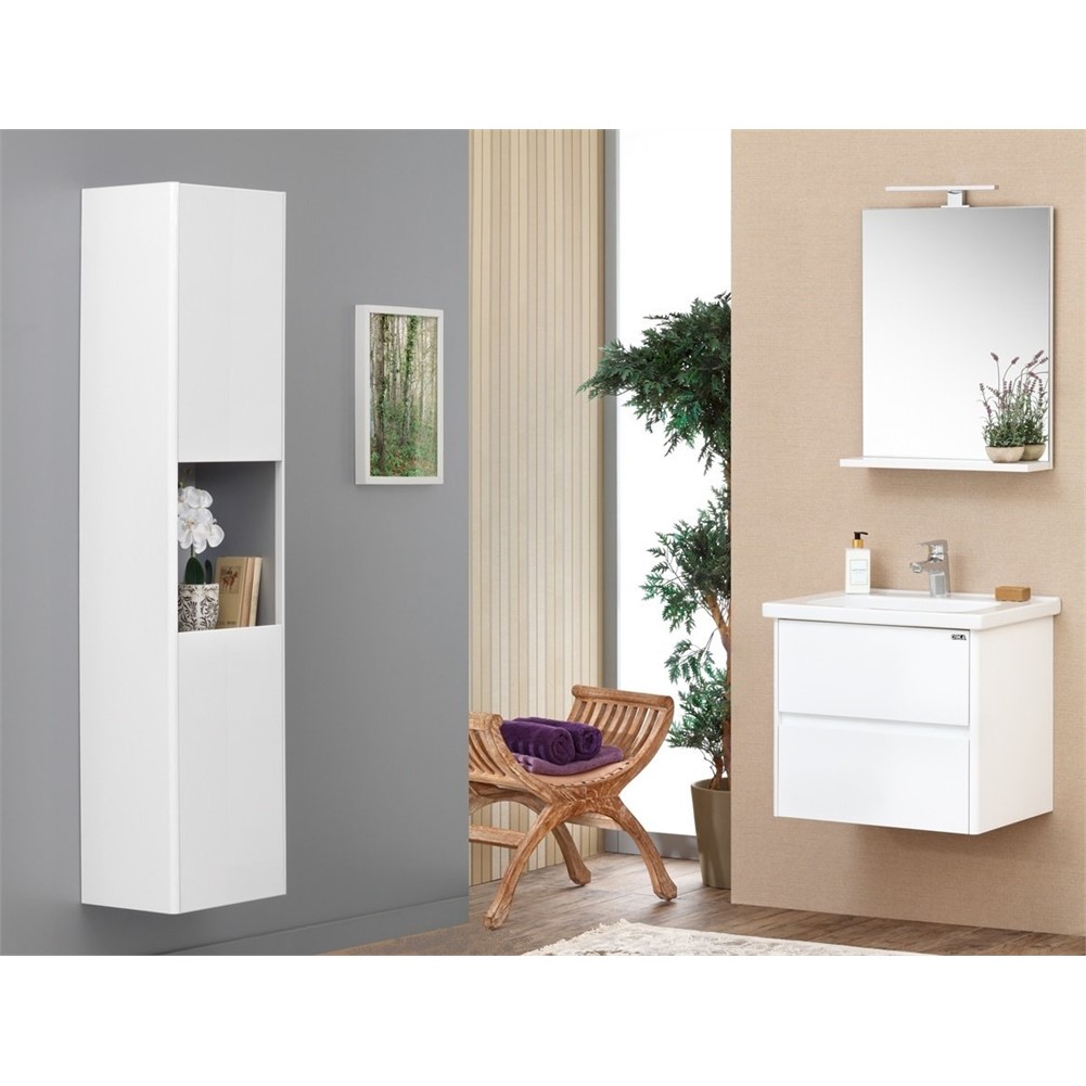ORKA Düden Çekmeceli Banyo Dolabı Takımı Beyaz 60 cm ORKA5002651