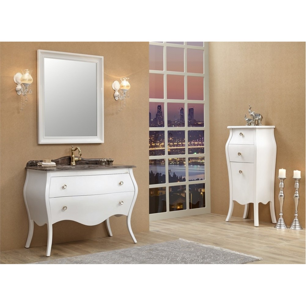 ORKA Prestige Banyo Dolabı Takımı Parlak Beyaz 110 cm ORKA5000646