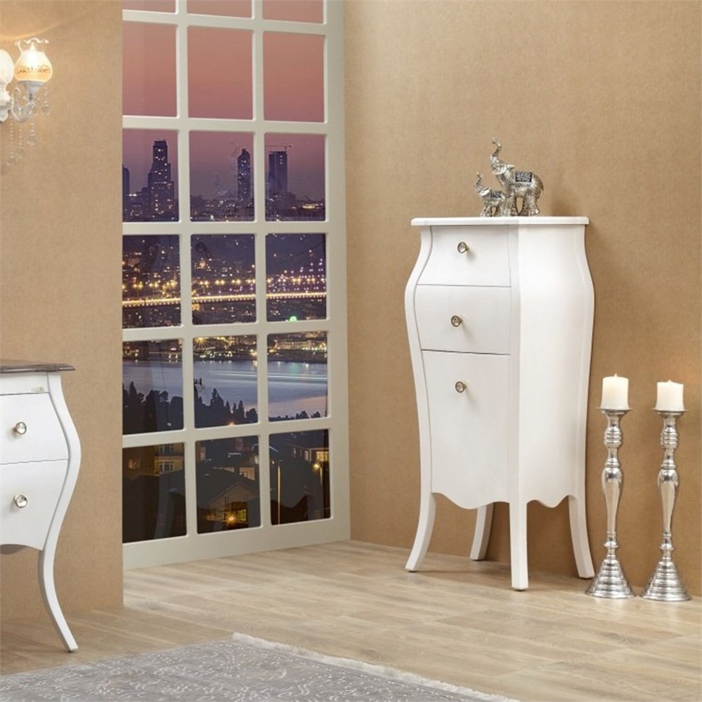 ORKA Prestige Boy Dolabı Parlak Beyaz 45 cm ORKA3001845
