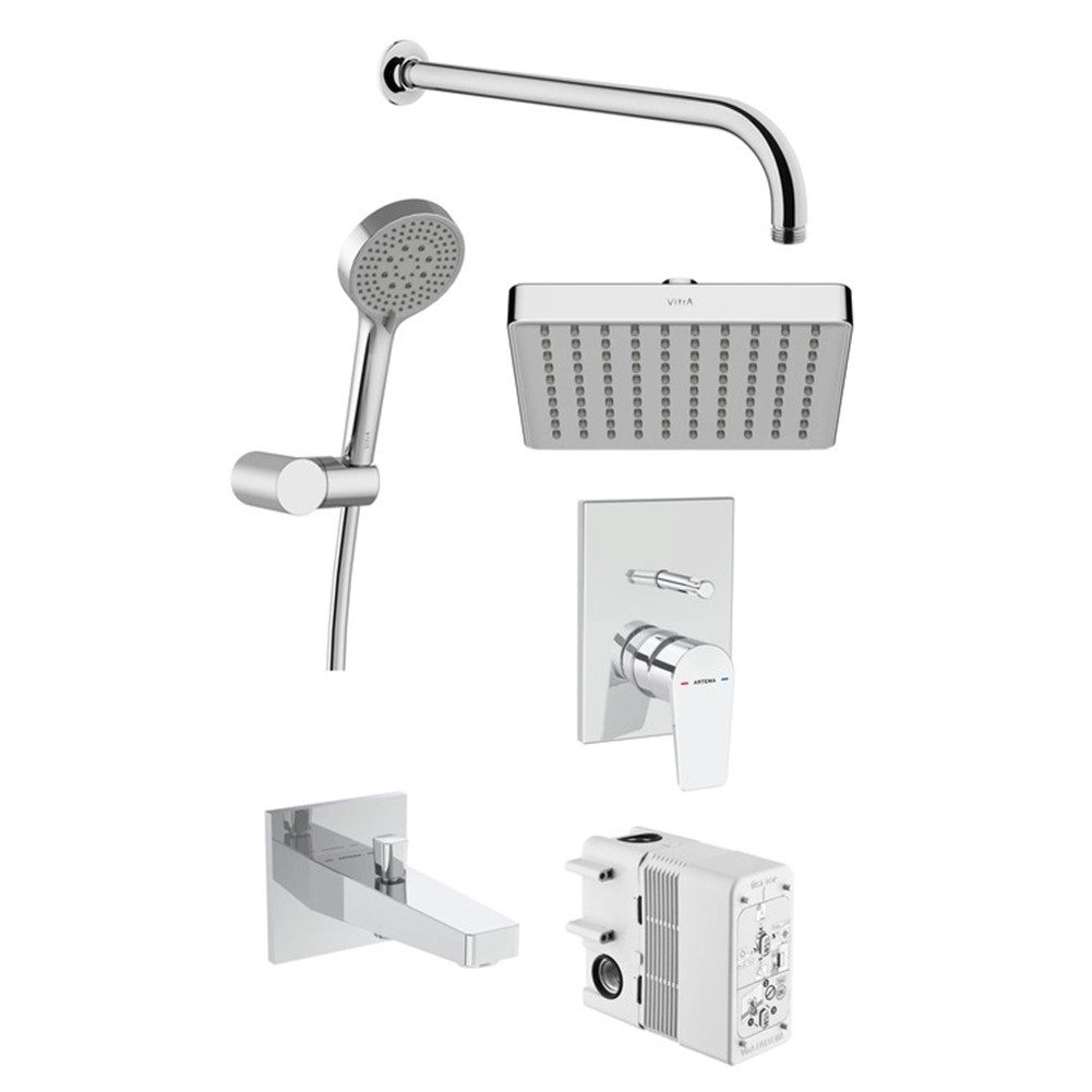 Artema Flow Square Ankastre Banyo Seti Krom A49322