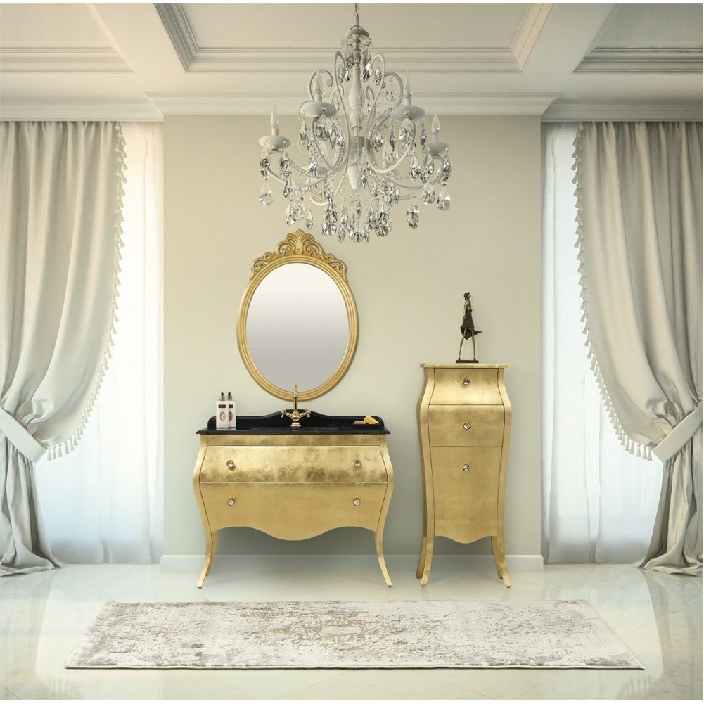 ORKA Prestige Banyo Dolabı Takımı Altın Varak 110 cm ORKA5000649