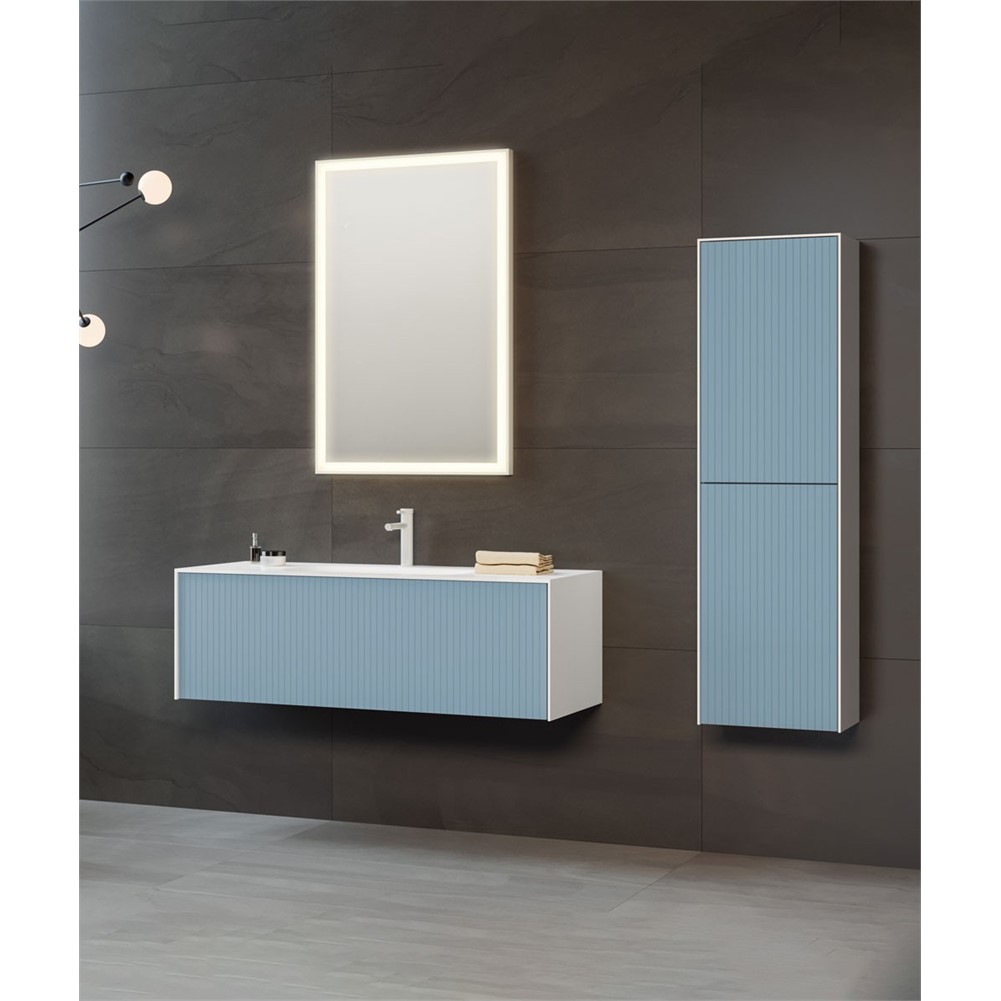 ORKA Cube Banyo Dolabı Takımı Mat Açık Mavi 100 cm ORKA5000168