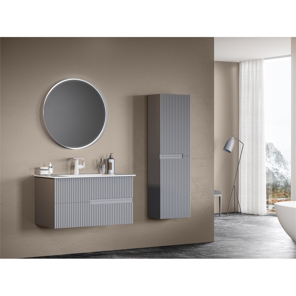 ORKA Moonlight Banyo Dolabı Takımı Mat Gri Lake 120 cm ORKA5000447