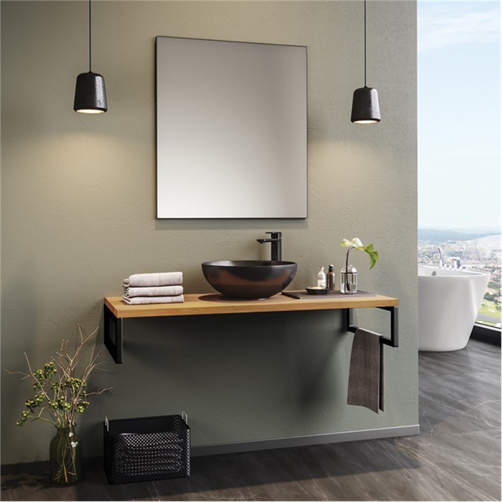 ORKA Kestel Banyo Dolabı Takımı Meşe 95 cm ORKA5000361