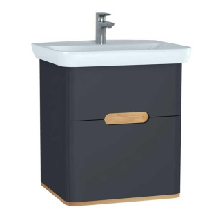 VitrA Sento Lavabo Dolabı 65 cm Çift Çekmeceli Mat Antrasit 60834