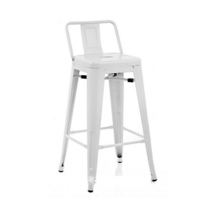 Vitale Tolix Arkalıklı Bar Sandalyesi Mat Beyaz MS.T-5824 WHT